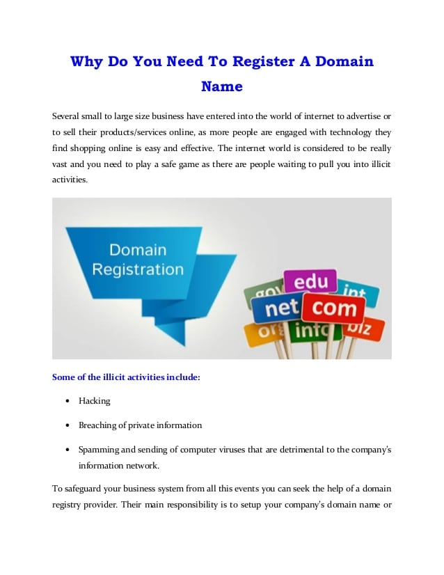 Why Do You Need To Register A Domain Name