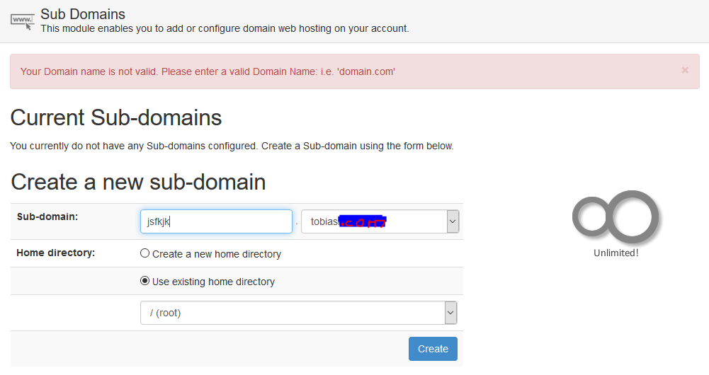 Your Domain name is not valid